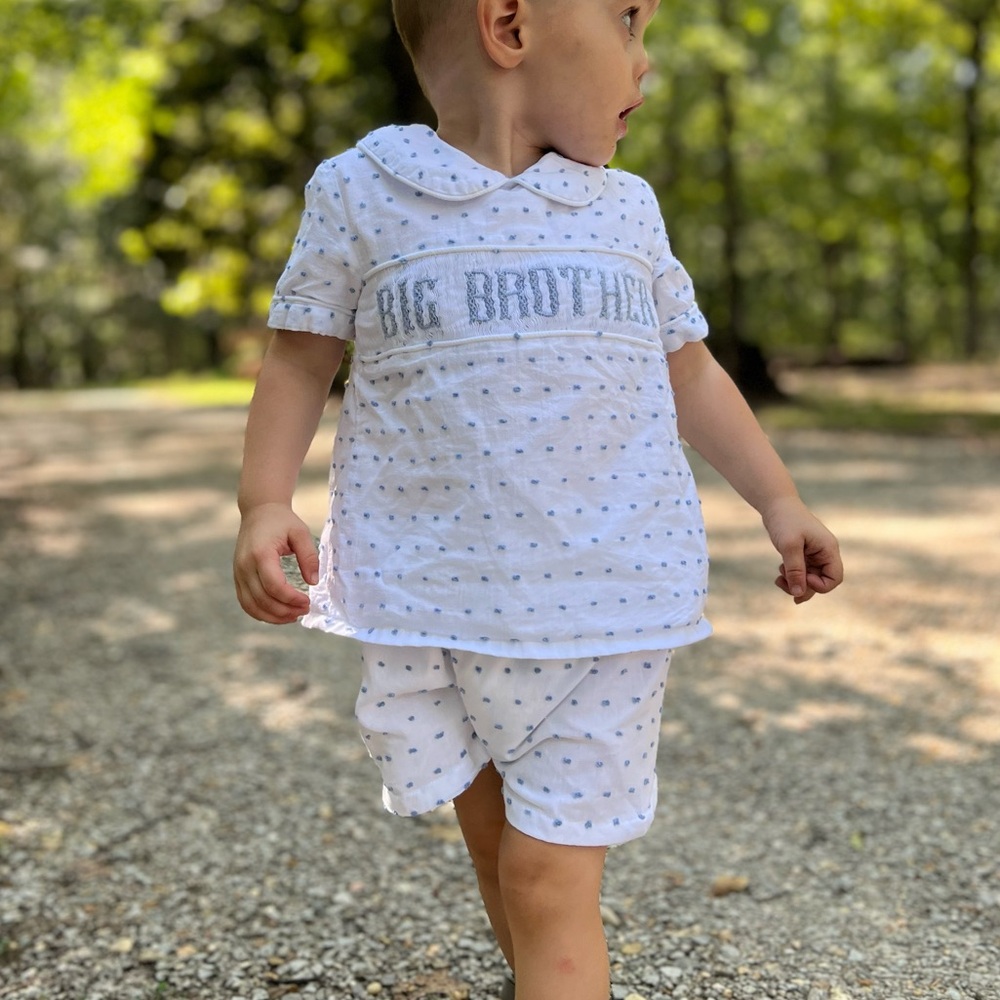 Big Brother smock set 2T EUC - worn for photos.